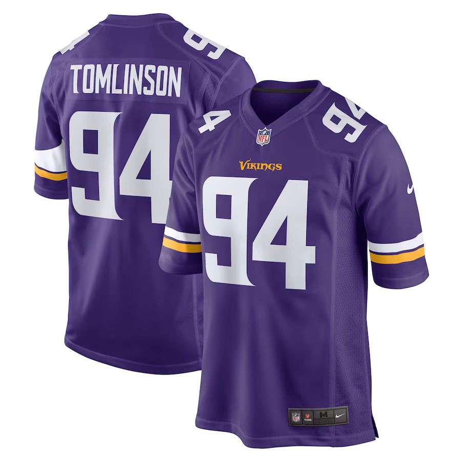 Men Minnesota Vikings #94 Dalvin Tomlinson Nike Purple Game NFL Jersey->minnesota vikings->NFL Jersey